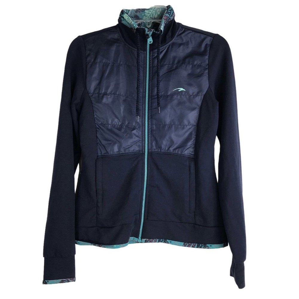 Marathon Sportswear Jacket Womens Size Small Blue Activewear Zipper Pockets